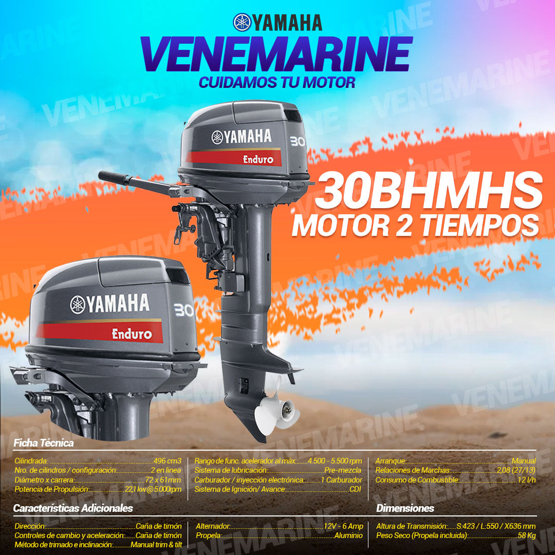 MOTOR FUERA DE BORDA YAMAHA MOD: 30BHMHS