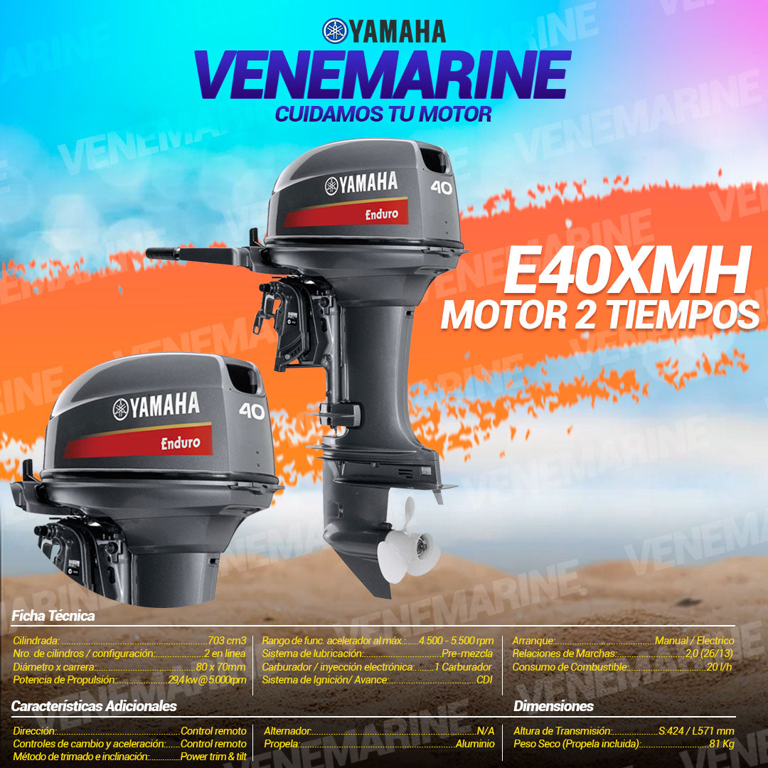 MOTOR FUERA DE BORDA YAMAHA MOD: E40XMHS