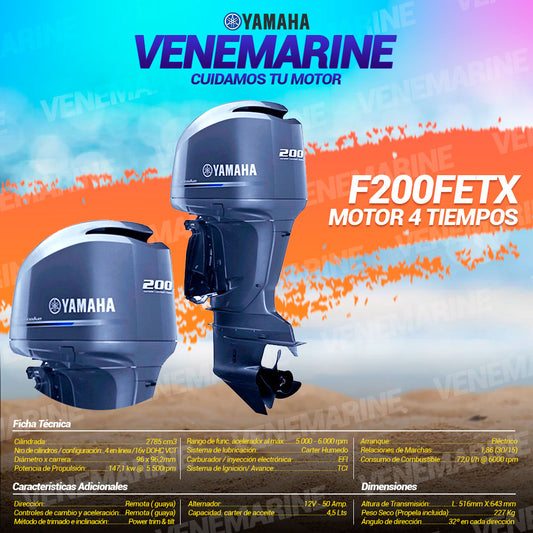 MOTOR FUERA DE BORDA YAMAHA MOD: F200FETX