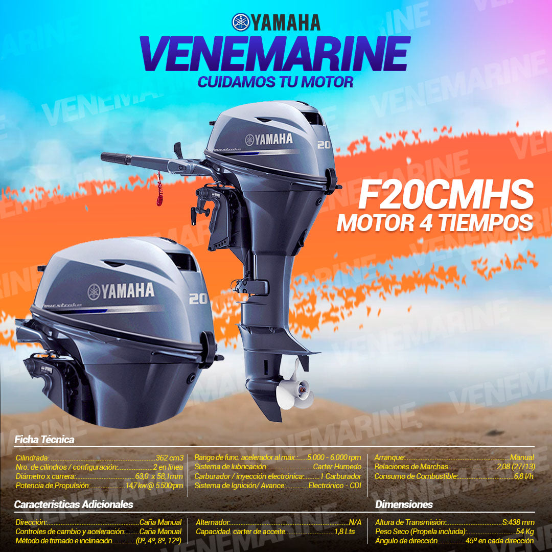 MOTOR FUERA DE BORDA YAMAHA MOD: F20CMHS